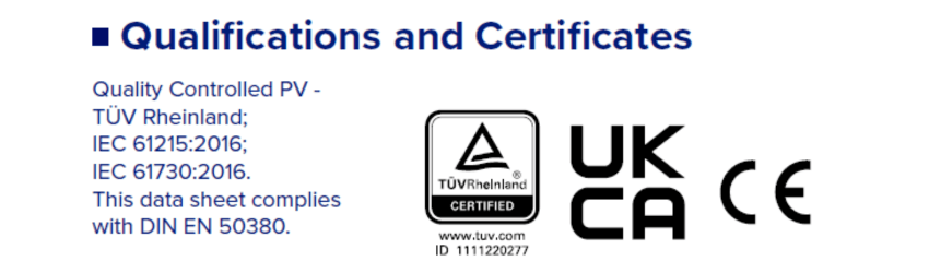 Certifikácia fotovoltického panelu.